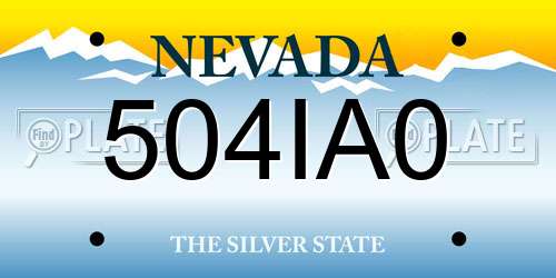 504IA0 Nevada License Plate