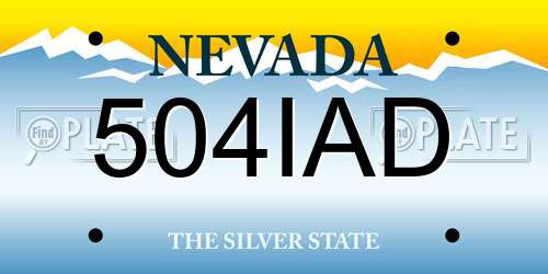 504IAD Nevada License Plate