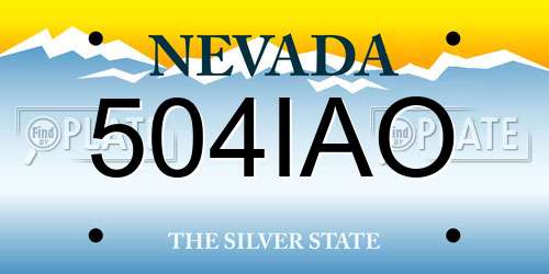 504IAO Nevada License Plate