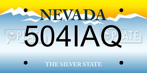 504IAQ Nevada License Plate