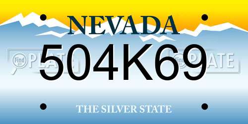 504K69 Nevada License Plate
