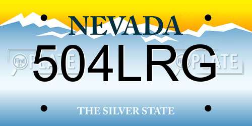 504LRG Nevada License Plate