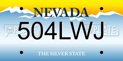 504LWJ Nevada License Plate