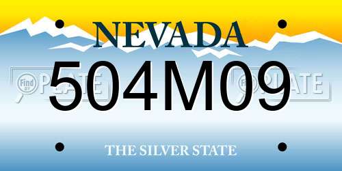 504M09 Nevada License Plate