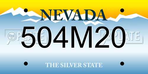 504M20 Nevada License Plate