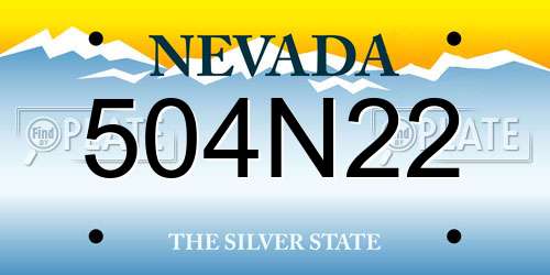 504N22 Nevada License Plate
