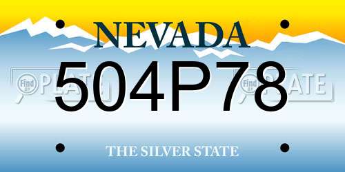 504P78 Nevada License Plate