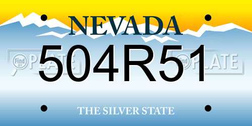 504R51 Nevada License Plate