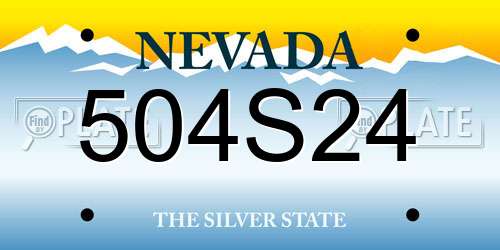 504S24 Nevada License Plate