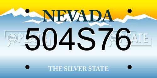 504S76 Nevada License Plate