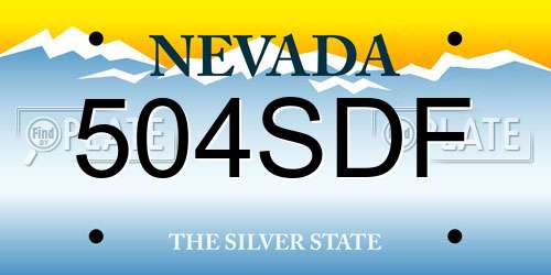 504SDF Nevada License Plate