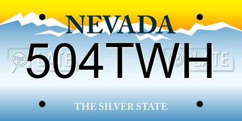 504TWH Nevada License Plate