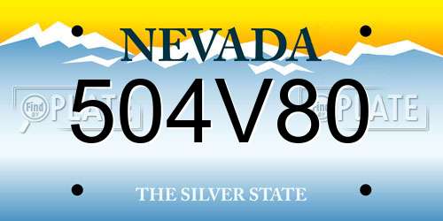 504V80 Nevada License Plate