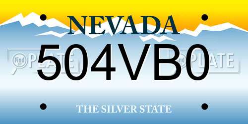 504VB0 Nevada License Plate