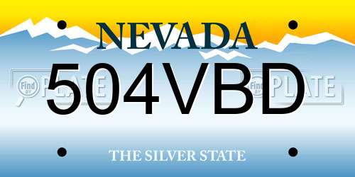 504VBD Nevada License Plate