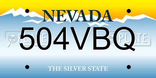 504VBQ Nevada License Plate