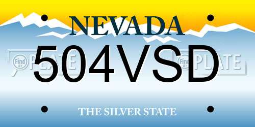 504VSD Nevada License Plate