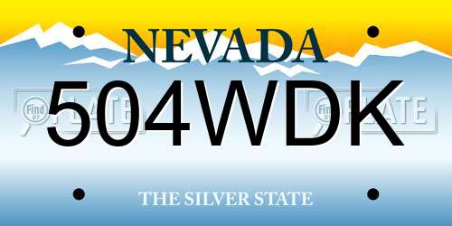 504WDK Nevada License Plate