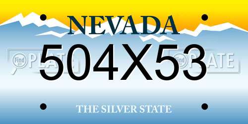 504X53 Nevada License Plate
