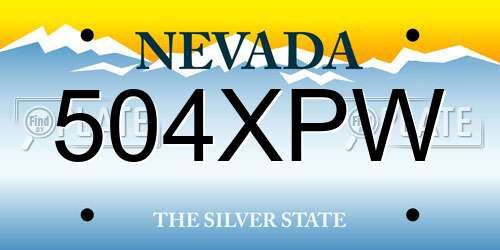 504XPW Nevada License Plate