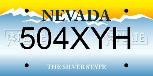 504XYH Nevada License Plate