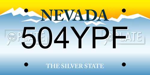 504YPF Nevada License Plate