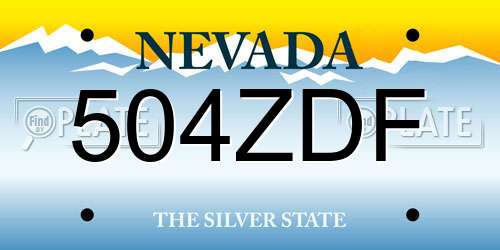 504ZDF Nevada License Plate