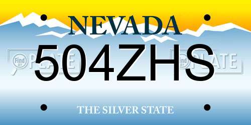504ZHS Nevada License Plate
