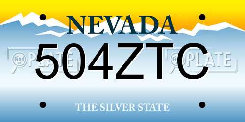 504ZTC Nevada License Plate