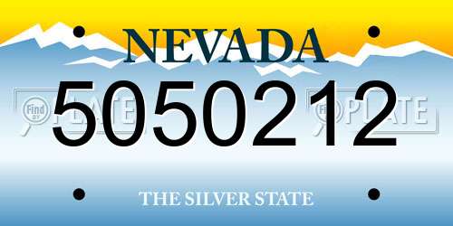 5050212 Nevada License Plate