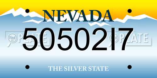 50502I7 Nevada License Plate