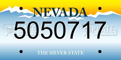 5050717 Nevada License Plate