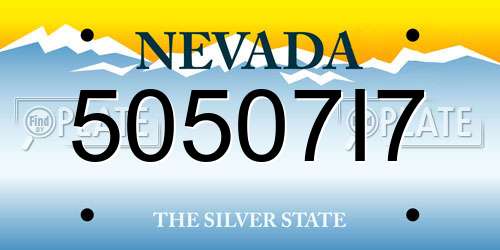 50507I7 Nevada License Plate