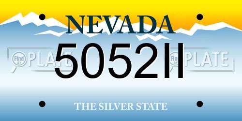 5052II Nevada License Plate