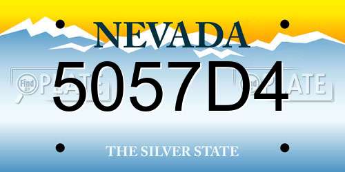 5057D4 Nevada License Plate