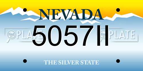 5057II Nevada License Plate