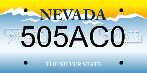 505AC0 Nevada License Plate