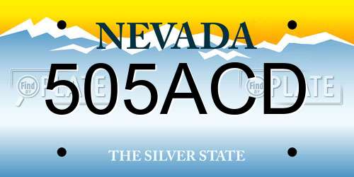 505ACD Nevada License Plate