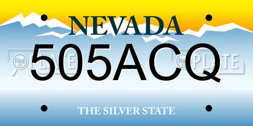 505ACQ Nevada License Plate