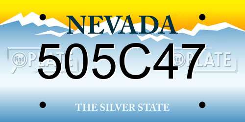 505C47 Nevada License Plate