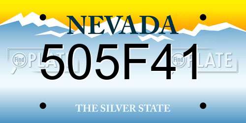 505F41 Nevada License Plate