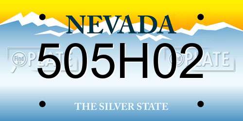 505H02 Nevada License Plate