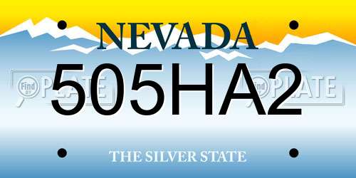 505HA2 Nevada License Plate