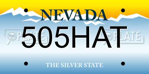 505HAT Nevada License Plate