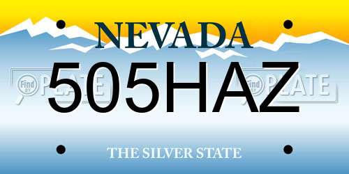 505HAZ Nevada License Plate