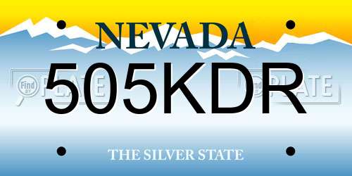 505KDR Nevada License Plate