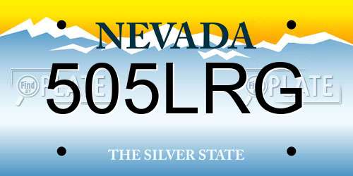 505LRG Nevada License Plate