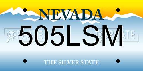 505LSM Nevada License Plate