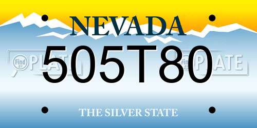 505T80 Nevada License Plate