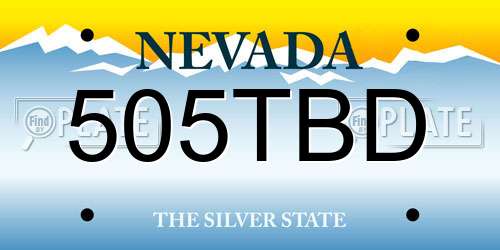 505TBD Nevada License Plate